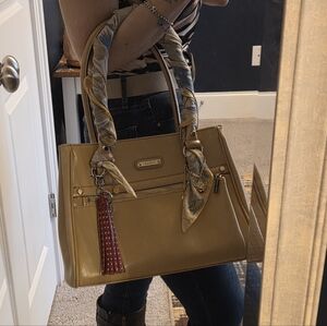 Anne Klein Satchel & Wallet Set w/Vintage Anne Klein Scarf & Charms Included